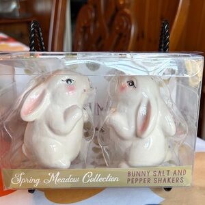 Spring Meadow Bunny Salt and Pepper Shakers.